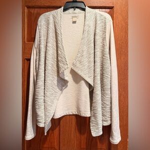 Lucky Brand Cream Open Front Wrap Stretchy Pockets Size XL